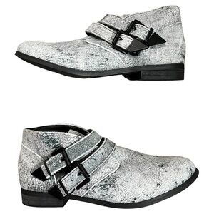 Volcom Stone Grey Faux Suede Bleached Acid Wash Buckle Ankle Booties